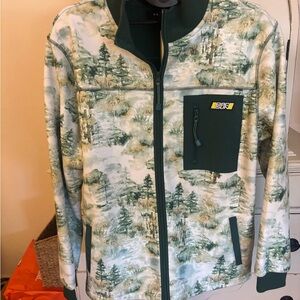 NWT PacSun Green and Cream Forest Print Jacket